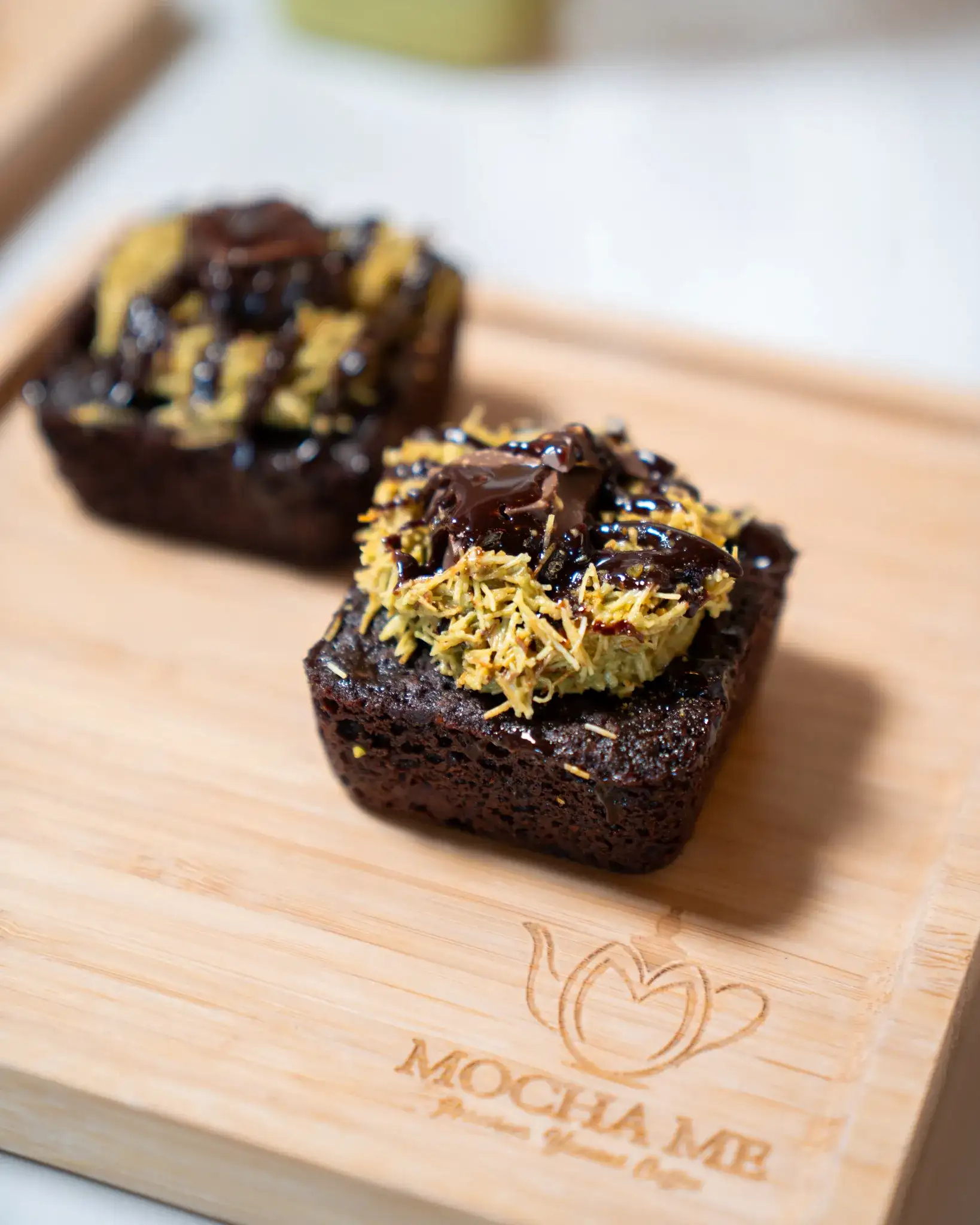 Dubai Pistachio Brownies – Mocha Me coffee shop, Melvindale MI